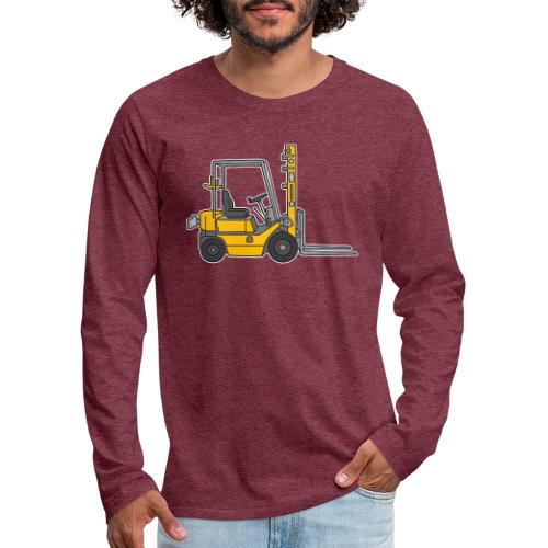 Yellow Fork-lift truck, stacker truck - Men's Premium Long Sleeve T-Shirt