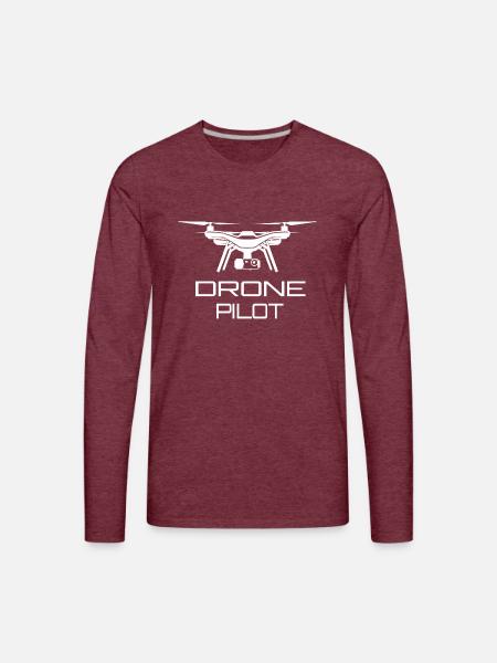 Drone Pilot - Men's Premium Long Sleeve T-Shirt - heather burgundy