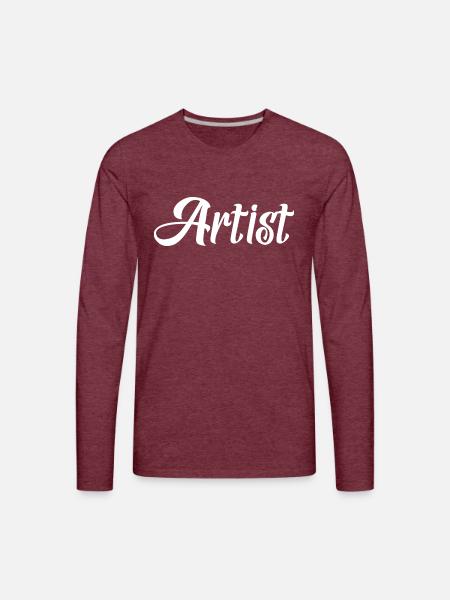Artist (White) - Men's Premium Long Sleeve T-Shirt - heather burgundy