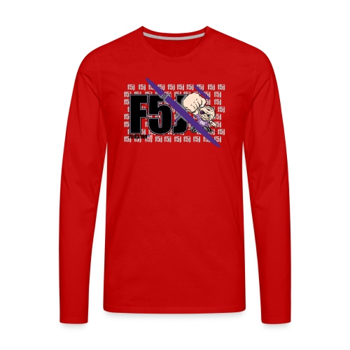 F5J Mascot - Repeating F5J Background - Men's Premium Long Sleeve T-Shirt