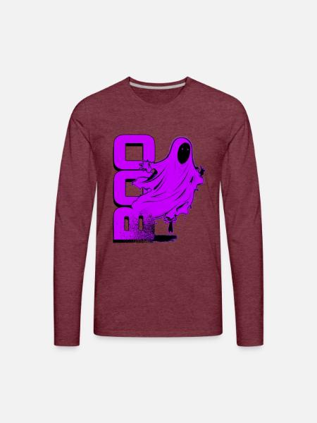 Ghost Of Disapproval - Purple Halftone - Men's Premium Long Sleeve T-Shirt - heather burgundy