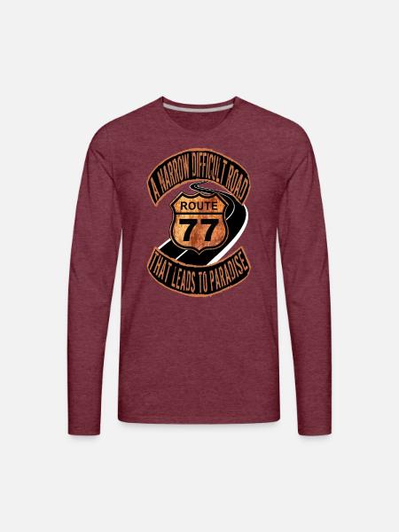 ROUTE 77 - Men's Premium Long Sleeve T-Shirt - heather burgundy