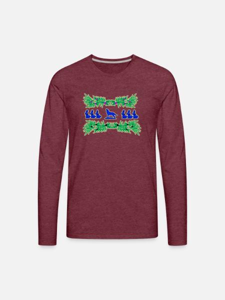 Bunny wolf ornament - Men's Premium Long Sleeve T-Shirt - heather burgundy