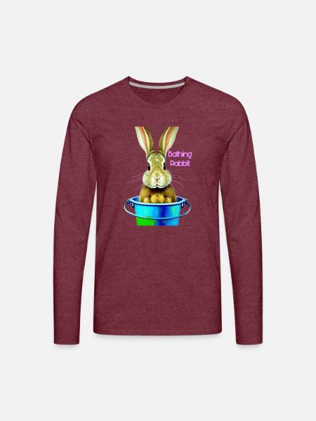 Rabbit in bucket - Men's Premium Long Sleeve T-Shirt - heather burgundy