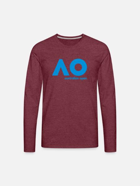 australian open logo - Men's Premium Long Sleeve T-Shirt - heather burgundy