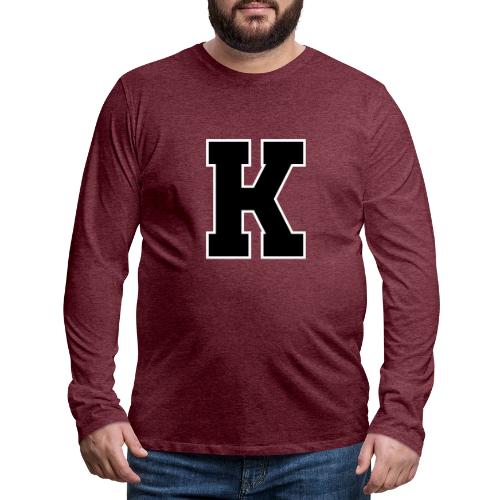Varsity Letter K Collegiate Font Design - Men's Premium Long Sleeve T-Shirt