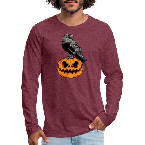 The Raven and Pumpkin - Men's Premium Long Sleeve T-Shirt