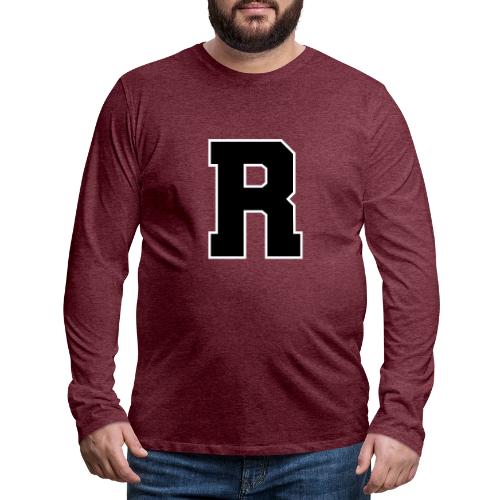 Varsity Letter R Athletic Monogram - Men's Premium Long Sleeve T-Shirt