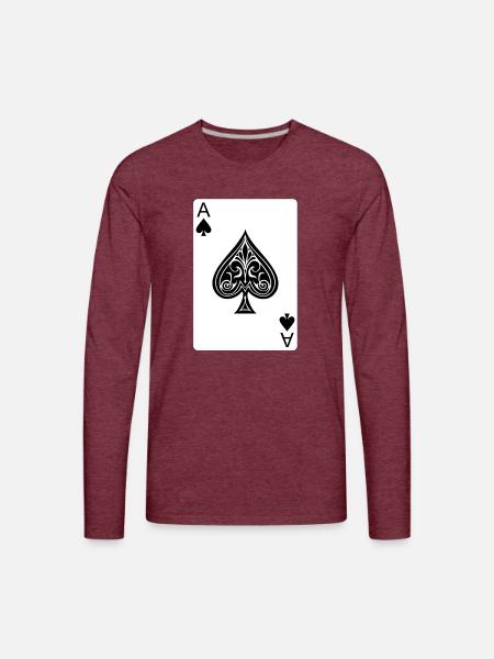The Ace of Spades - Men's Premium Long Sleeve T-Shirt - heather burgundy