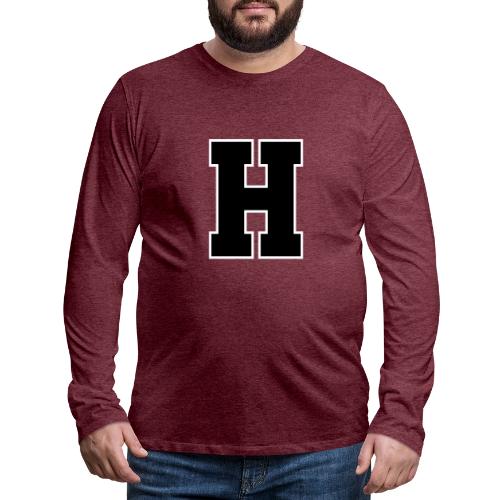 Varsity Letter H Athletic Font Design - Men's Premium Long Sleeve T-Shirt
