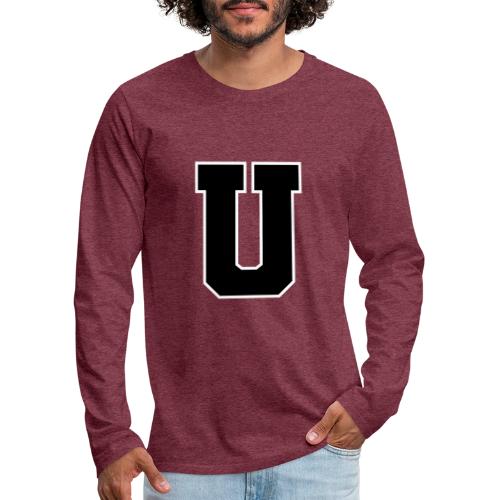 Varsity Letter U Collegiate Monogram - Men's Premium Long Sleeve T-Shirt