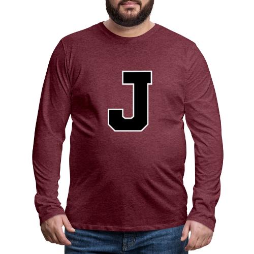 Varsity Letter J Athletic Alphabet Graphic - Men's Premium Long Sleeve T-Shirt