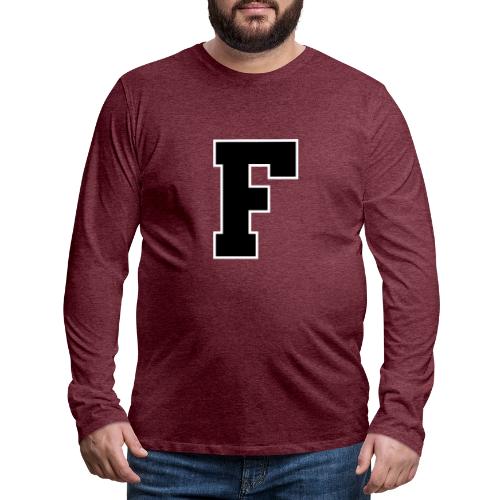 Varsity Letter F Athletic Monogram - Men's Premium Long Sleeve T-Shirt