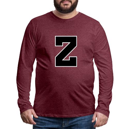 Varsity Letter Z Athletic Font Design - Men's Premium Long Sleeve T-Shirt