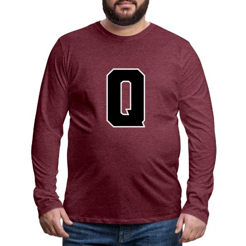 Varsity Letter Q Collegiate Font Graphic - Men's Premium Long Sleeve T-Shirt