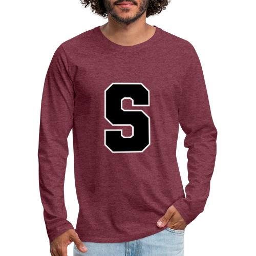 Varsity Letter S Collegiate Alphabet Art - Men's Premium Long Sleeve T-Shirt