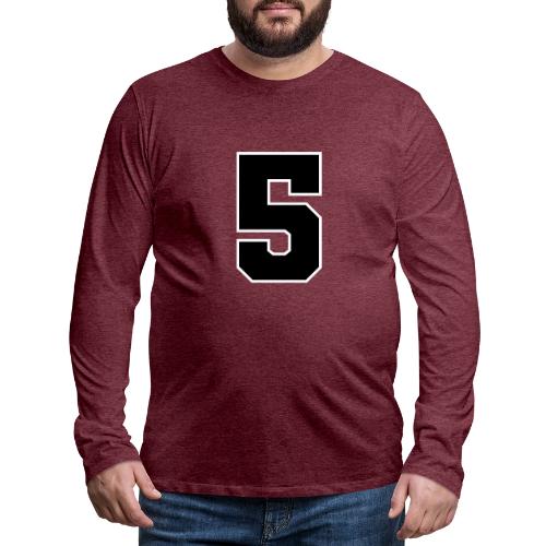 Varsity Number 5 Athletic Design - Men's Premium Long Sleeve T-Shirt