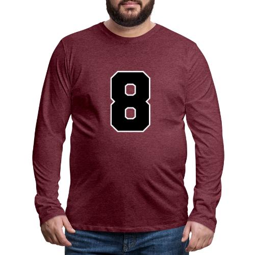 Varsity Number 8 College Style - Men's Premium Long Sleeve T-Shirt