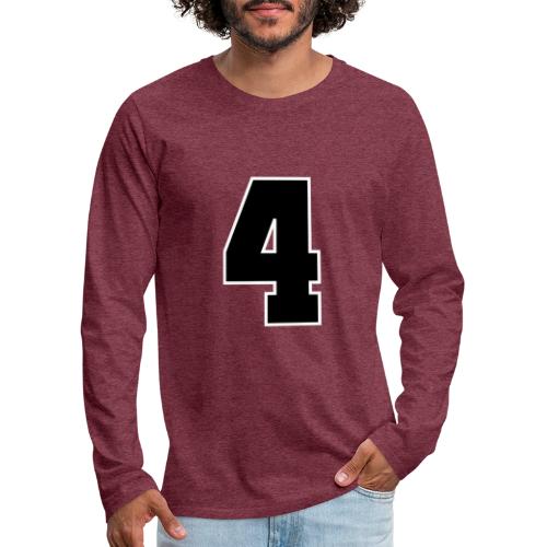 Varsity Number 4 College Style - Men's Premium Long Sleeve T-Shirt