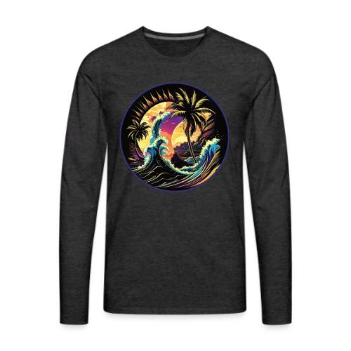 Purple Sunset Waves - Men's Premium Long Sleeve T-Shirt