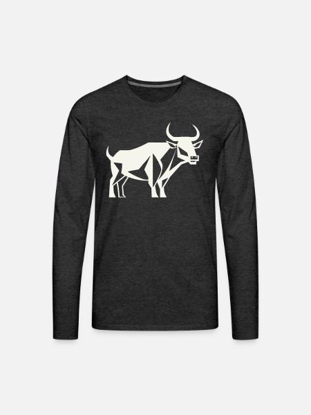 Bull Guardian - Men's Premium Long Sleeve T-Shirt - charcoal grey
