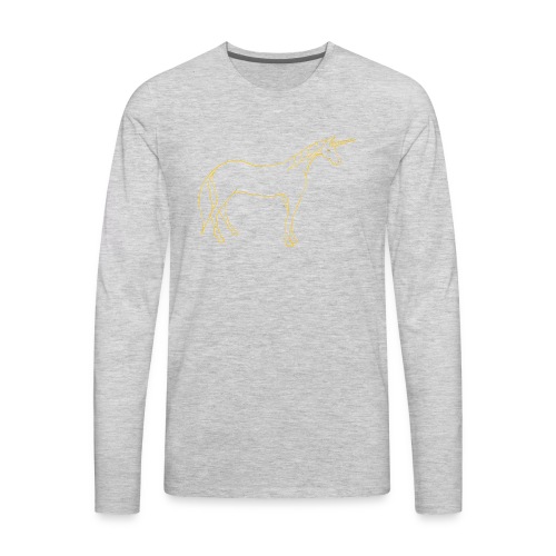 unicorn gold outline - Men's Premium Long Sleeve T-Shirt