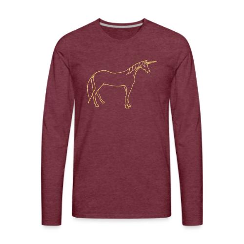 unicorn gold outline - Men's Premium Long Sleeve T-Shirt