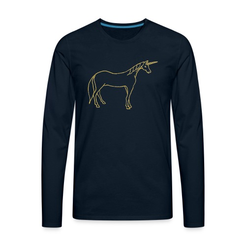 unicorn gold outline - Men's Premium Long Sleeve T-Shirt