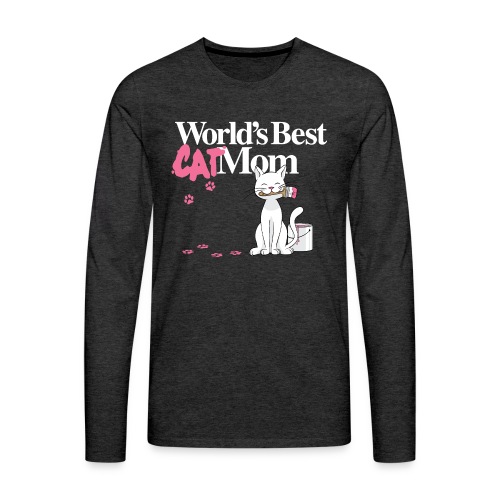 mothers day cat vneck - Men's Premium Long Sleeve T-Shirt