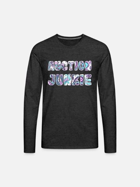 Auction Junkie paisley - Men's Premium Long Sleeve T-Shirt - charcoal grey