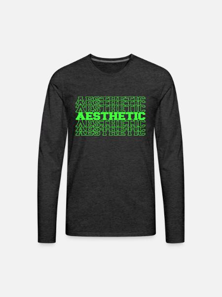 Neon Green Aesthetic - Men's Premium Long Sleeve T-Shirt - charcoal grey