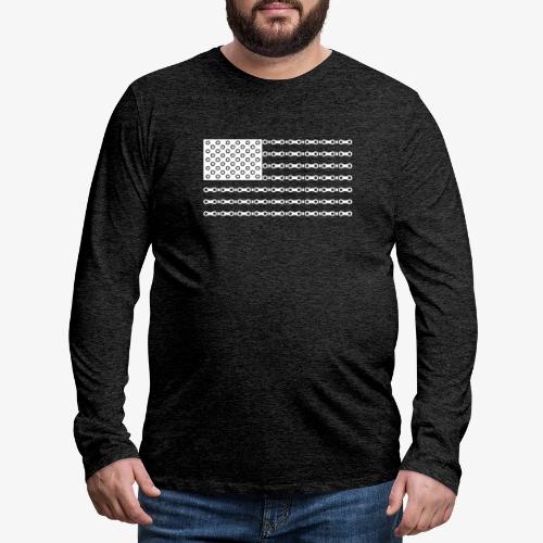 Bicycle Chain American Flag - Men's Premium Long Sleeve T-Shirt