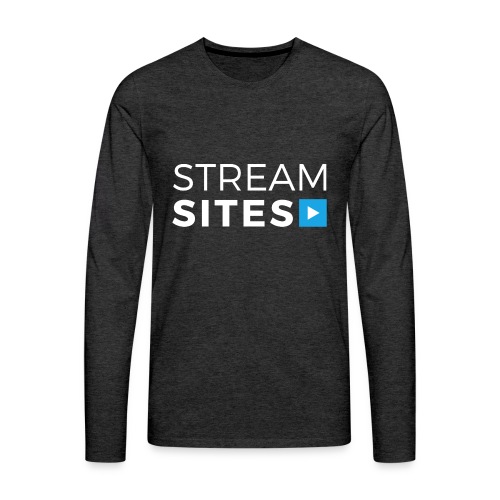 Stream Sites - Wordmark with Play Button - Men's Premium Long Sleeve T-Shirt
