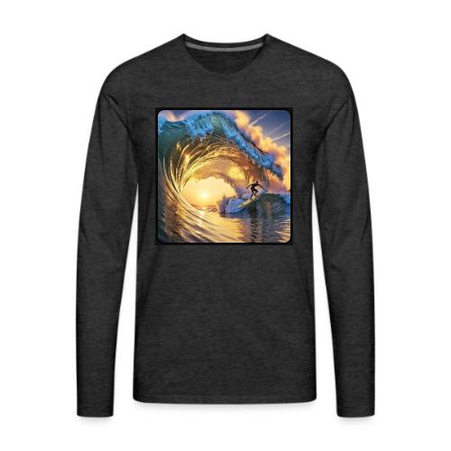 Morning Gold Full-Pipe Wave - Men's Premium Long Sleeve T-Shirt