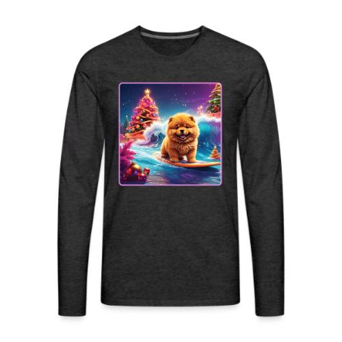 Chow Christmas Surf - Men's Premium Long Sleeve T-Shirt