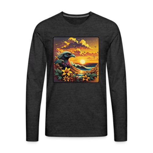 Sunset Wave Bird - Men's Premium Long Sleeve T-Shirt