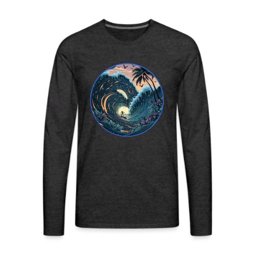 Double Barrel Flower Wave - Men's Premium Long Sleeve T-Shirt