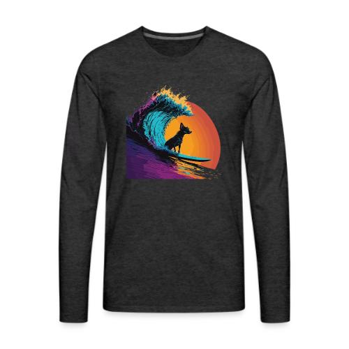 Black Dog Surfing Emerald Wave - Men's Premium Long Sleeve T-Shirt