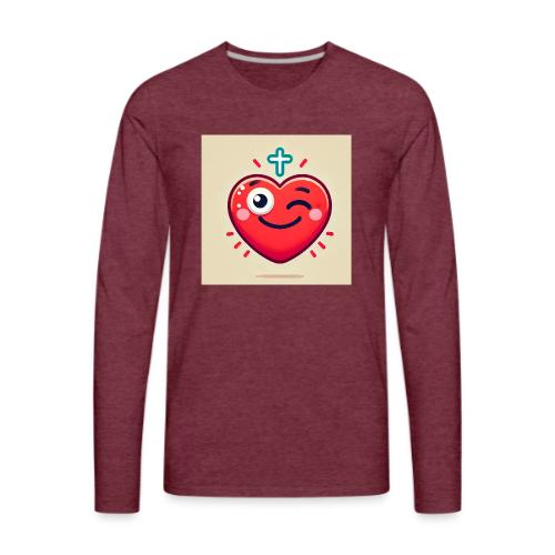 DALLE 2025 09 13 15 56 10 A winking heart sh - Men's Premium Long Sleeve T-Shirt