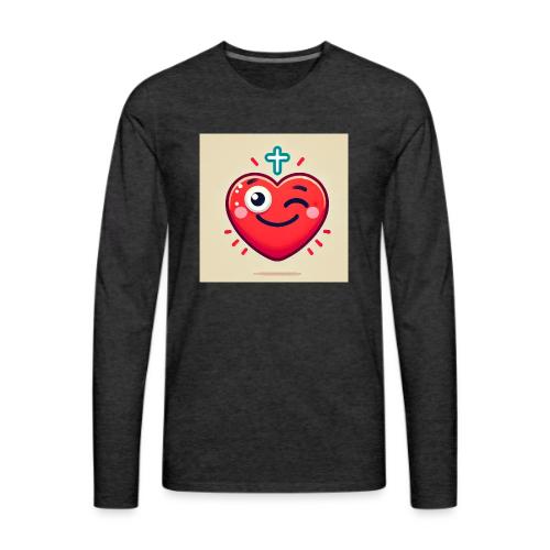 DALLE 2025 09 13 15 56 10 A winking heart sh - Men's Premium Long Sleeve T-Shirt
