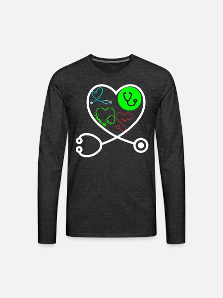 Stethoscope - Men's Premium Long Sleeve T-Shirt - charcoal grey