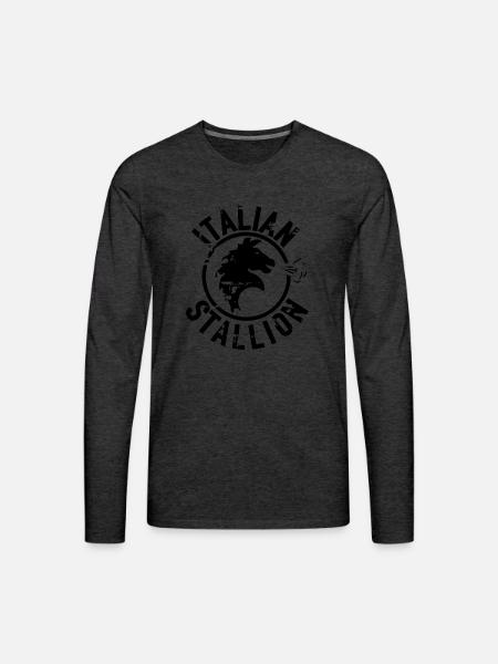 Italian Stallion - Men's Premium Long Sleeve T-Shirt - charcoal grey
