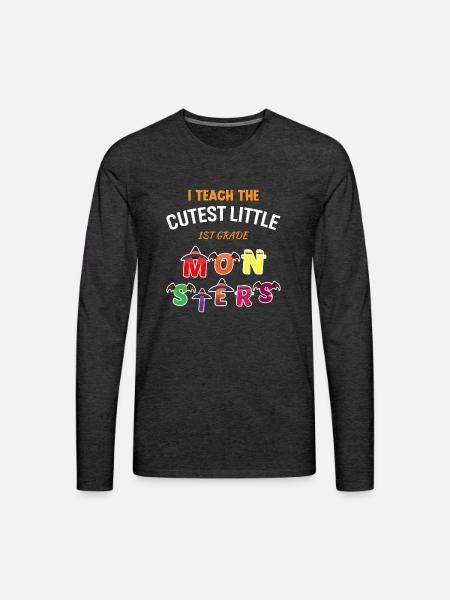 The Cutest Little Monsters - Men's Premium Long Sleeve T-Shirt - charcoal grey