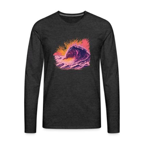 Pink Fire Wave - Men's Premium Long Sleeve T-Shirt