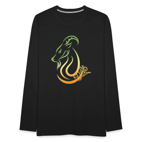 Capricorn Zodiac Sea Goat Astrology Logo - Men's Premium Long Sleeve T-Shirt
