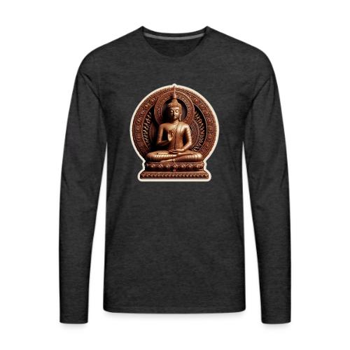 Buddha Statue in meditation and Hand Mudra - Men's Premium Long Sleeve T-Shirt