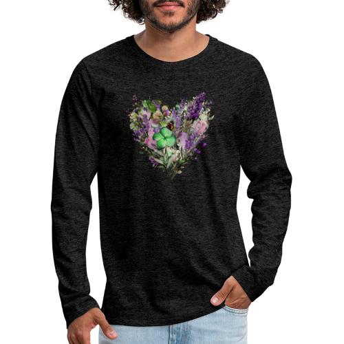 Walk in Love Spring Clover Flowers Heart - Men's Premium Long Sleeve T-Shirt