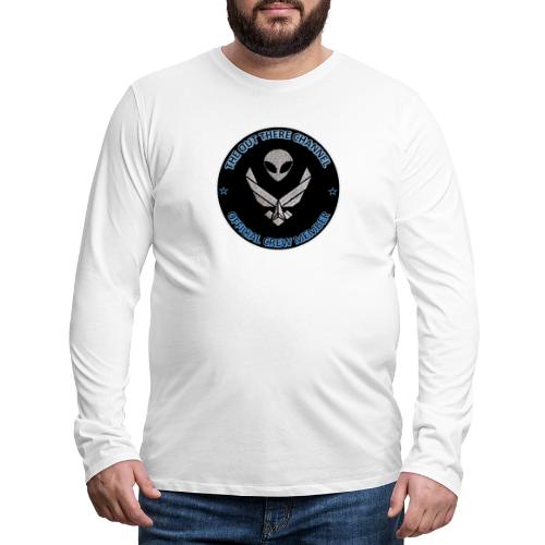 BlackOpsTransBigger1 FrontOnly with OTchan Back - Men's Premium Long Sleeve T-Shirt