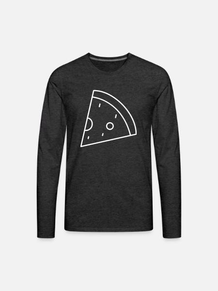 Pizza Slice - Men's Premium Long Sleeve T-Shirt - charcoal grey