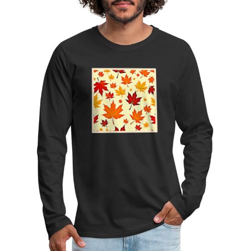 Seamless Fall Foliage Design - Men's Premium Long Sleeve T-Shirt
